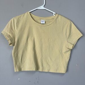 TNA Aritzia yellow crop top